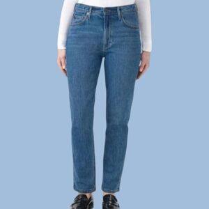 EUC Kirkland Signature Women’s Jeans High-Rise Straight Fit Size 14 Blue Denim